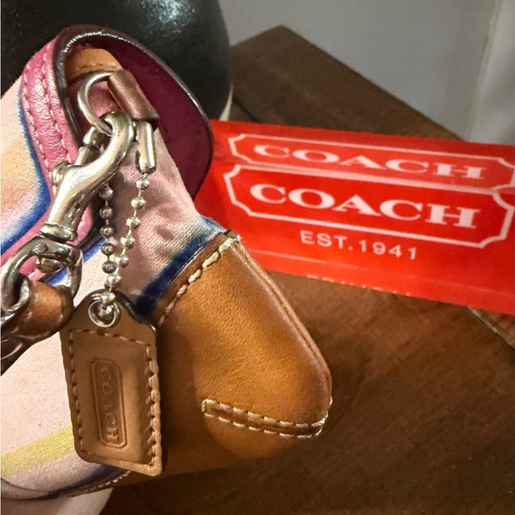 Coach SoHo Striped Wristlet